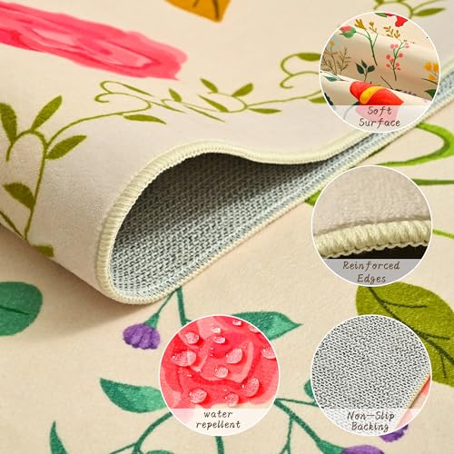 ISEAU Boho Washable Kitchen Rugs 2x6 Runner for Hallway Rug,Beige - color: Beige, size: 2ftx6ft