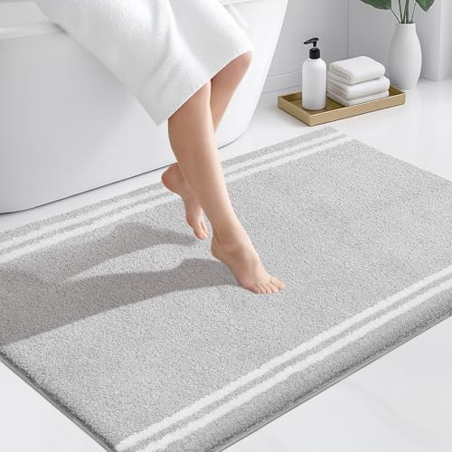PURRUGS Bathroom Rug, Bath Mat, 30" x 46", Light Grey - color: Light Grey, size: 30" X 46"