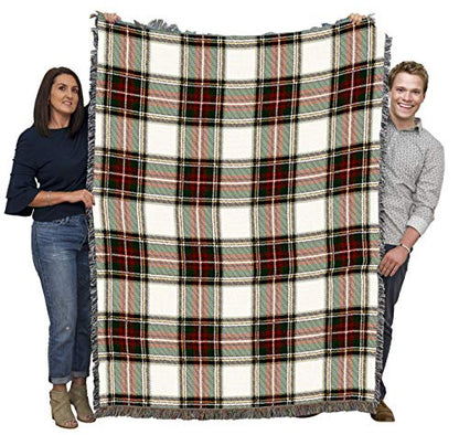 Pure Country Weavers Plaid Blanket Stewart Dress Tartan - Patterns Gift Tapestry Throw Woven from Cotton - Made in the USA (72x54) - color: Stewart Dress