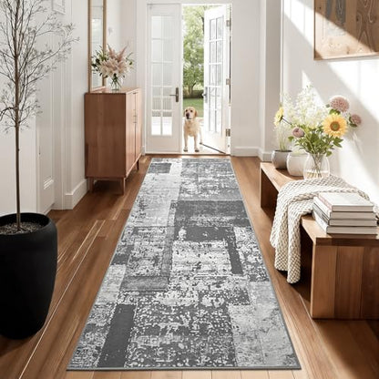 LOCHAS Washable Runner Rugs for Hallway 2x6, Non Slip Entryway Rug Runners - color: Grey, size: 6' x 2' (Rectangular)