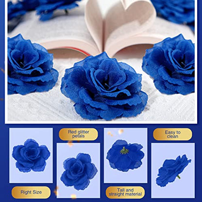Yunlly 100 Pcs Artificial Flower for Wedding, Blue - color: Blue