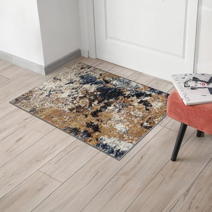 Keen Home Design Abstract Non-Shedding Entryway Rug, Soft Thick Pile, 2x3 - color: Skies Multi, size: 2' x 3' (Rectangular)