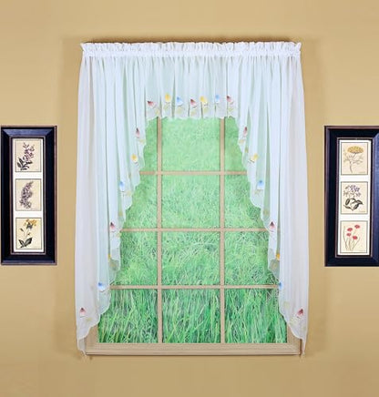 Today's Curtain,Vineyard 3-D Appliqué,Valance 14", White, 60" W x 14" L - color: White, size: 60"W x 14"L (Pack of 1)
