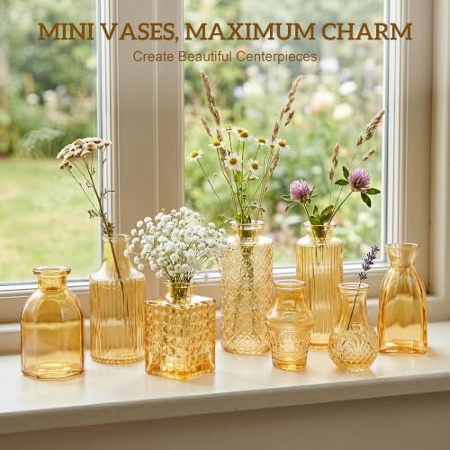 Glass Bud Vase Set of 32 Pcs, Small Glass Vases for Flowers - color: Goden
