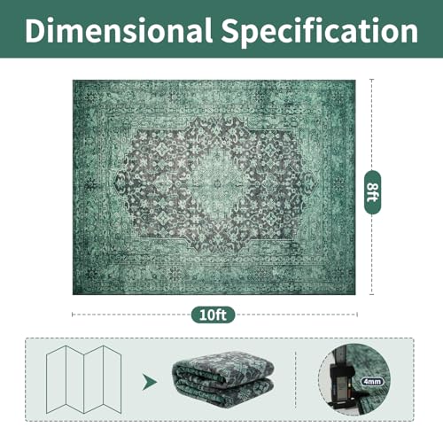8x10 Green Washable Area Rugs for Living Room,Bedroom,Dining Room,Playroom - color: Dark Green-green-black-light Green, size: 8' x 10' (Rectangular)