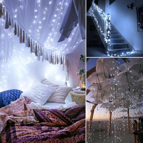 ANJAYLIA Fairy Lights, 4 Pack String Lights 10ft 30 LED Twinkle Lights for Wedding, Bedroom, Party, Christmas, White - color: White 4 Pack 30 LED
