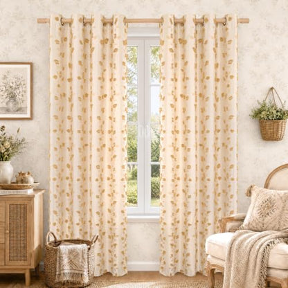 BGment Yellow Linen Curtains for Living Room 84 inches Long - 2 Panels - color: Yellow, size: 52"W x 84"L (Pack of 2)