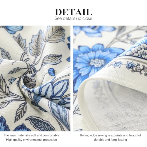 ISAENNE Designer French Linen Rectangular Tablecloth,79"x55"-Blanch - color: Blanch, size: 79" x 55" (Rectangular)