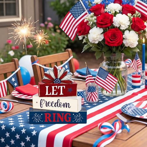 Amyhill 4 Pcs Wooden Sign Decor American Daisy 2, Dog Paw Blocks - style: American Daisy 2