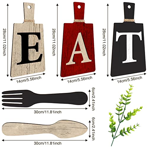 Jetec Cutting Board Eat Sign Set Wall Decor, Red, Black, Beige - color: Red, Black, Beige