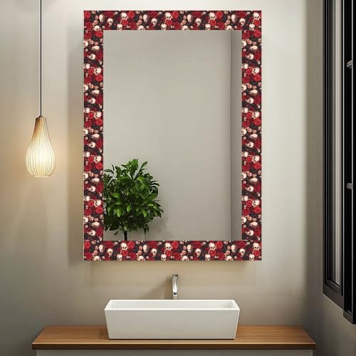 IVN Wallpaper Border Peel and Stick Wall Skull and Rose Floral 4x196 Inch - color: Halloween Skull Rose