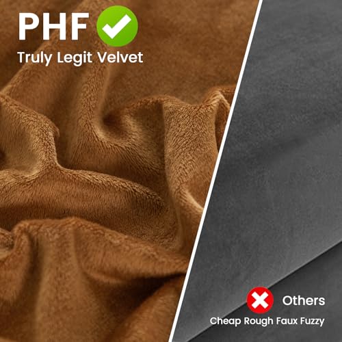 PHF Super Soft Velvet Zippered Body Pillowcase, No Insert, 1 Pack Luxury Cozy Warm Pillow Sham Cover with Zipper, 20"X 54" Long Cozy Fuzzy Flannel Pillow Case, Brownish Camel - color: Brownish Camel, size: 54" x 20" (Pack of 1)