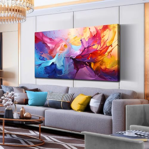 GUGIKA Abstract Wall Art for Living Room, Colorful Canvas Wall-Art for Bedroom, Print, 29x59 Inches - color: ABSTRACT-16, size: 59"L x 29"W