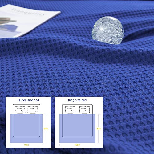 AmyHomie Cooling Waffle Blanket 66"x90", 100% Rayon Derived from Bamboo - color: Blue Violet, size: Twin (66"x90")