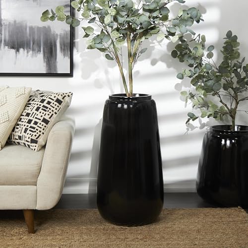 Deco 79 Resin Decorative Vase Centerpiece Vase, Flower Vase for Home Decoration 16" x 16" x 30", Black