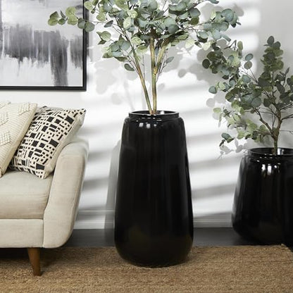 Deco 79 Resin Decorative Vase Centerpiece Vase, Flower Vase for Home Decoration 16" x 16" x 30", Black