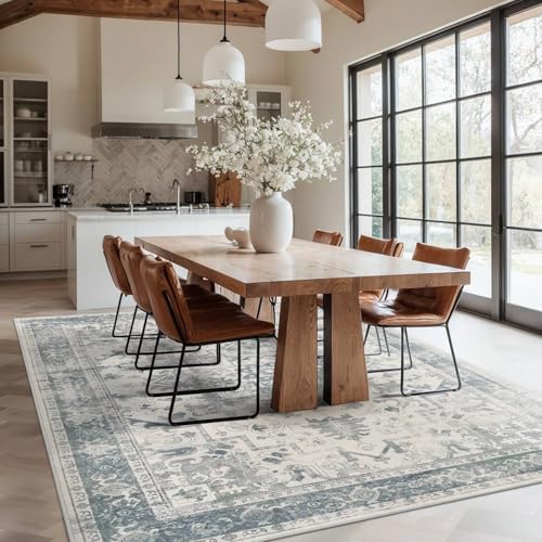 Rugxara Area Rugs 5x7, Washable Rugs for Living Room,Bedroom,Blue Rug - color: Blue & Grey, size: 5' x 7' (Rectangular)