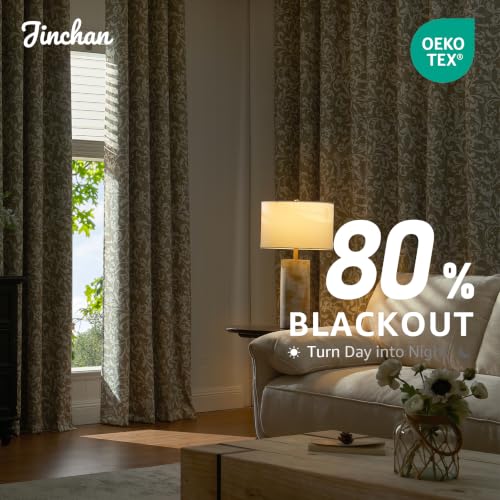 jinchan Sage Floral Curtians 63 Inch Room Darkening Grommet 2 Panels - color: *Dusty Sage, size: 50"W x 63"L (Pack of 2)
