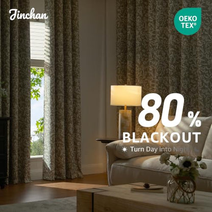 jinchan Sage Floral Curtians 63 Inch Room Darkening Grommet 2 Panels - color: *Dusty Sage, size: 50"W x 63"L (Pack of 2)