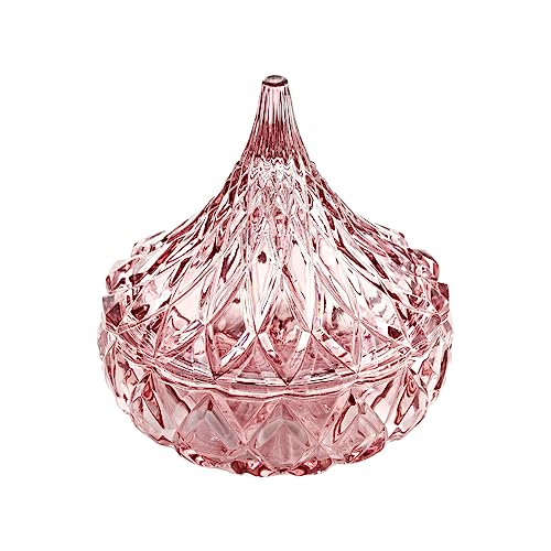 Godinger Blush Glass Hershey Kiss Candy Dish - A Sweet and Stylish Delight - color: Blush, size: Medium