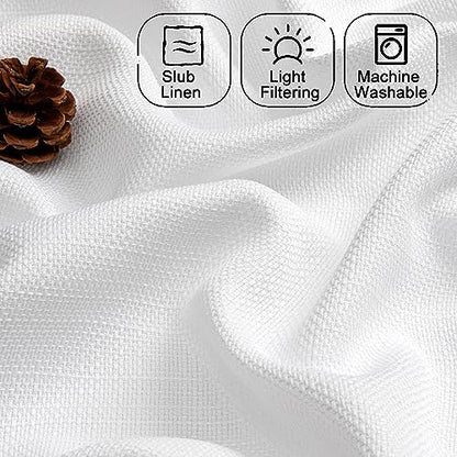Chyhomenyc White Curtains 84 Inch Length 2 Panels 40Wx84L inches - color: White, size: 40"W x 84"L (Pack of 2)