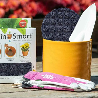Drain Smart Planter Pot Filler & Drainage Insert – 3D Mesh Disc Replaces Rocks & Gravel – Keeps Soil in, Lets Water Drain Out – Reusable Liner for Indoor & Outdoor Pots (6" – 5 Pack) - size: 6" – 5 Pack