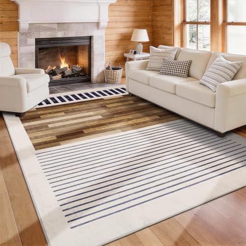 8x10 Washable Area Rug for Living Room, Modern Abstract, White Brown Black - color: Beige Brown, size: 8' x 10'(Rectangular)