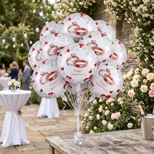 10PCS Happy Anniversary Party Balloons Decorations