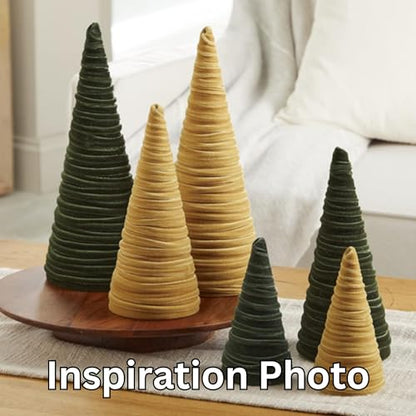 Gold Velvet Trees, Set of 3, Gold - color: Gold