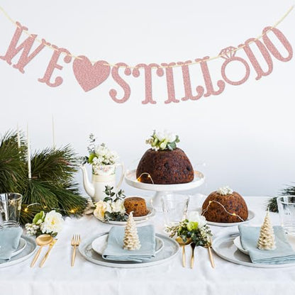 Qttier We Still Do Banner, Rose Gold Glitter - color: Rose Gold