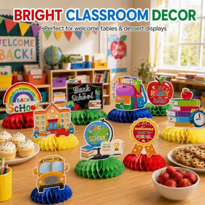 9PCS Back to School Table Centerpieces, First Day of School Table Decor - style: Back to School