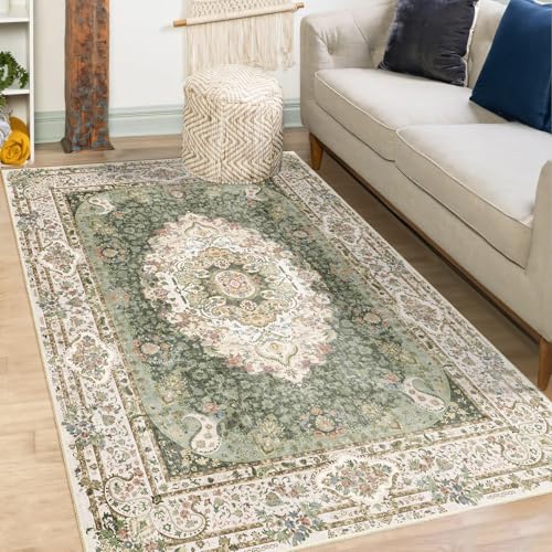 Green Rug 3x5,Washable Area Rugs for Bedroom Living Room Small Boho - color: New Green, size: 3'x5'