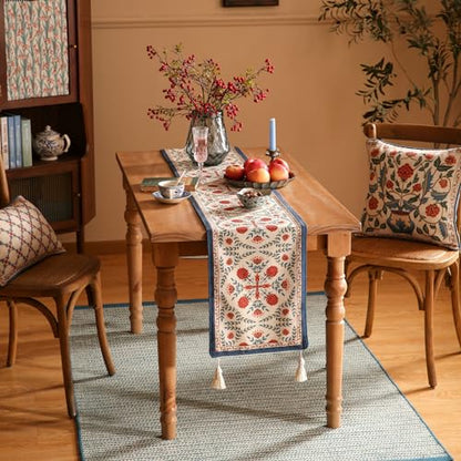 Patdrea Designer French Elegant Linen Table Runner,12"X71"-Puno B - color: Puno B Linen, size: 12"*71"