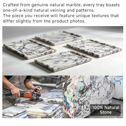Natural Marble Tray Jewelry Perfume Decorative Tray for Home Bathroom Decor