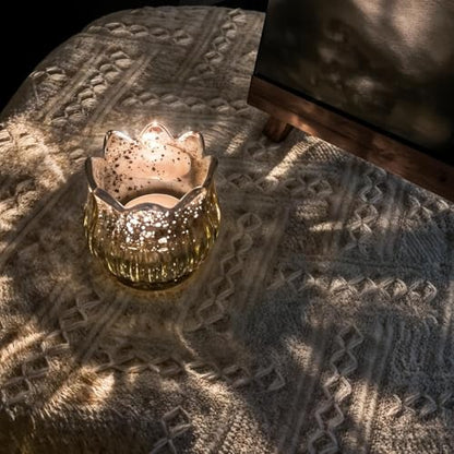 Tulip Votive Candle Holders Set of 6, Glass, Gold - color: Gold - Set of 6