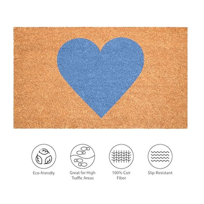 Calloway Mills Madison Heart Doormat (Blue, 24" x 36") - color: Blue, size: 2' x 3' (Rectangular)