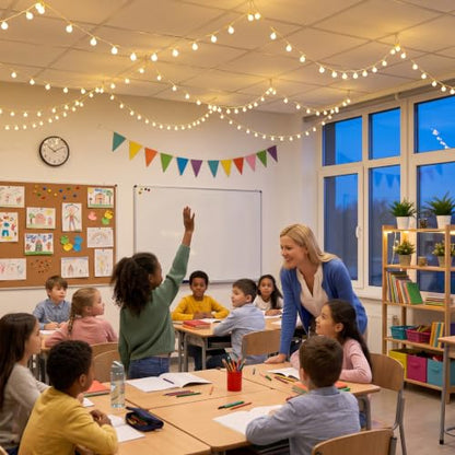 Minetom Battery Operated String Lights, 21FT 60 LED Globe Classroom Lights - color: Warm White, size: 1 Pack