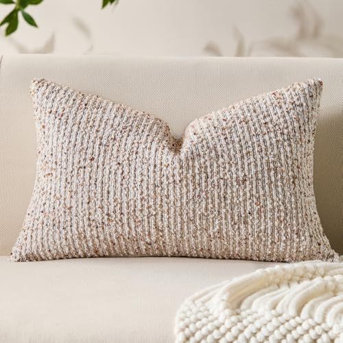Allorry Soft Wool Decorative Throw Pillow Covers 12x20 Beige SY011A12 - color: Beige, size: 20" x 12" (Pack of 1)