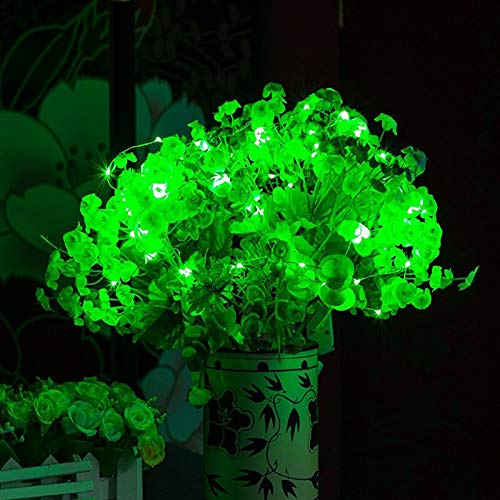 RUICHEN Fairy Lights Plug in, 33 Ft 100 LED Silver Wire Lights, Green - color: Green