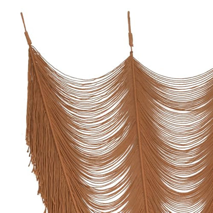 Macrame Curtain Boho Handmade Fiber Art Khaki Window Decor Yarn 59" W*75" L - color: Khaki