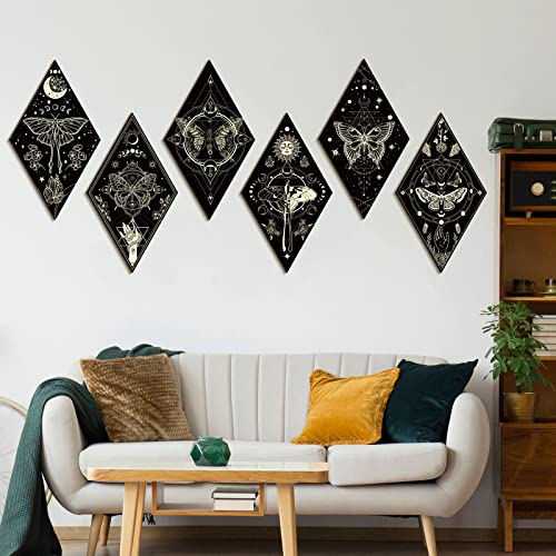 Sintuff Mushroom Wall Art Gothic Boho Sun Moon Phases Decor,Mysterious - style: Mysterious