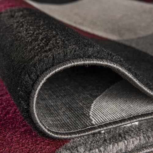 Rugshop Circles Modern Soft Living Room Bedroom Round Rug Burgundy 6'6" - size: 6'6" (Round)