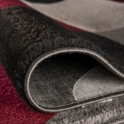 Rugshop Circles Modern Soft Living Room Bedroom Area Rug Burgundy 9' x 12' - size: 9' x 12' (Rectangular)