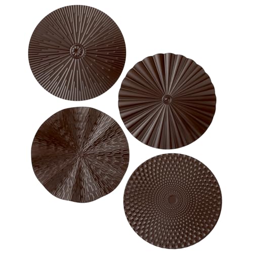 Hicarer 4 Pcs 12 Inch Brown Metal Wall Art Decor Modern Sunburst Decor | Sculpture Hanging Artwork, Metallic Finish, Lightweight, Easy Installation, for Home Living Room Bedroom Office Bathroom Gift - color: Brown