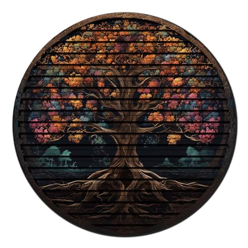 Tree Of Life, Carved Wood Wall Art, 3D Wall Decor, Home Decor, Housewarming Gift, Wall Hangings, Round Wall Art, Wooden Wall Decor,Home Art, Home Decor - color: Majestic, size: 20"L x 20"W