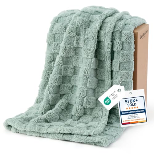 Bedsure Twin Blanket for Bed, Lightweight, Sage Green,60"×80" - color: 01 Sage Green, size: Twin (60" X 80")