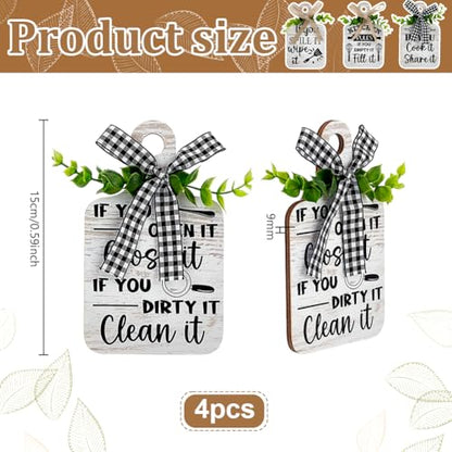 PH PandaHall Kitchen Rules Wooden Sign Eat Wood Cutting Board 4 Styles - style: Kitchen Rules