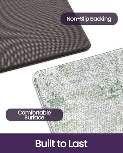 DEXI Kitchen Floor Mats Cushioned Anti Fatigue Runner, 23x107 Green - color: Green, size: 107"L x 23"W x 0.4"Th
