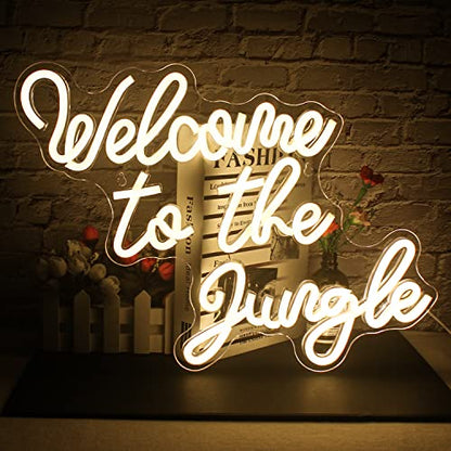 Welcome to the Jungle Neon Sign Warm White Led Word Light for Wall - color: Colorful-A-jungle warm white