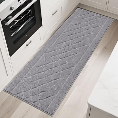 BEQHAUSE Kitchen Runner Rug Non Slip Kitchen Rugs, 20" x 59", Grey - color: Grey, size: 20" X 59"